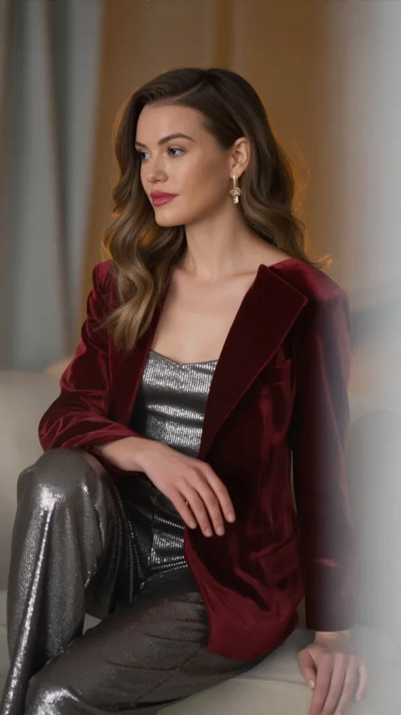 Velvet Blazer and Sequin Pants
