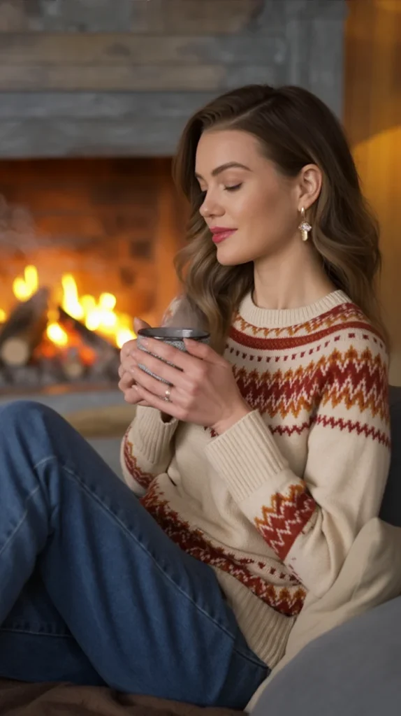 Cozy Fair Isle Sweater with Jeans