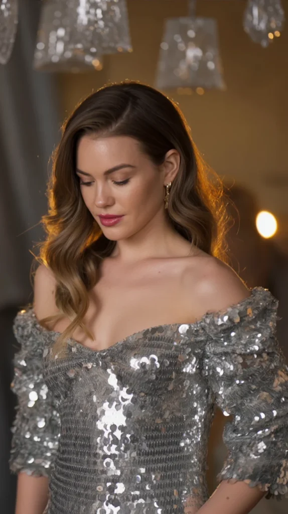 Sparkling Silver Sequin Dress