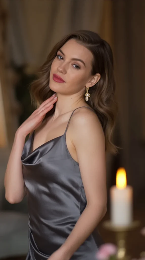 Chic Black Satin Slip Dress