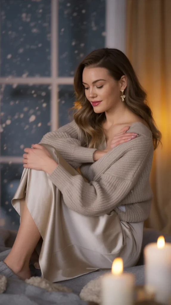 Chunky Knit Sweater and Midi Skirt