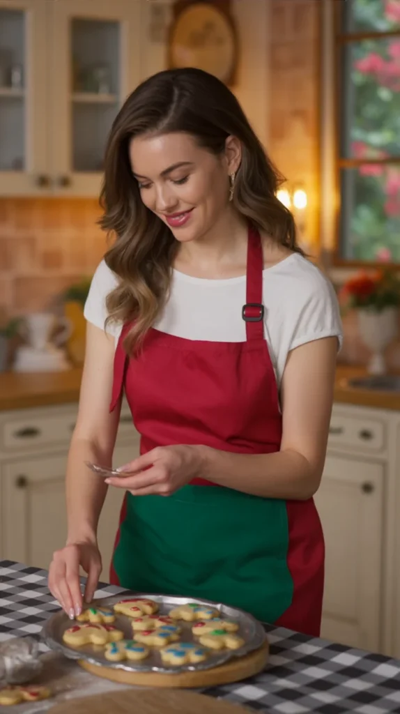 Matching Christmas Aprons for Baking
