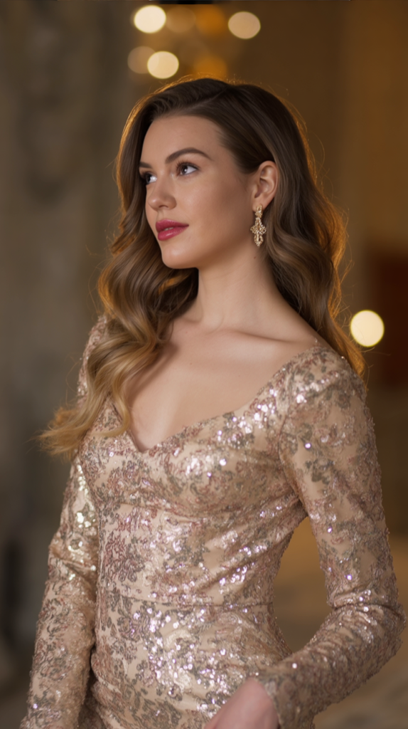 All-Over Sequin Maxi Gown