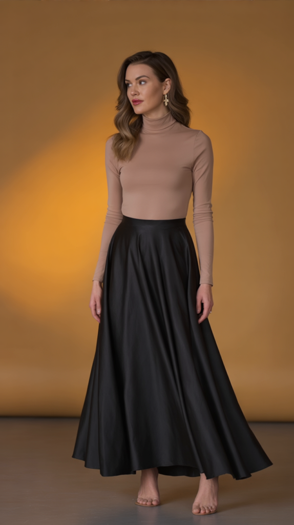 Black Maxi Skirt & Turtleneck