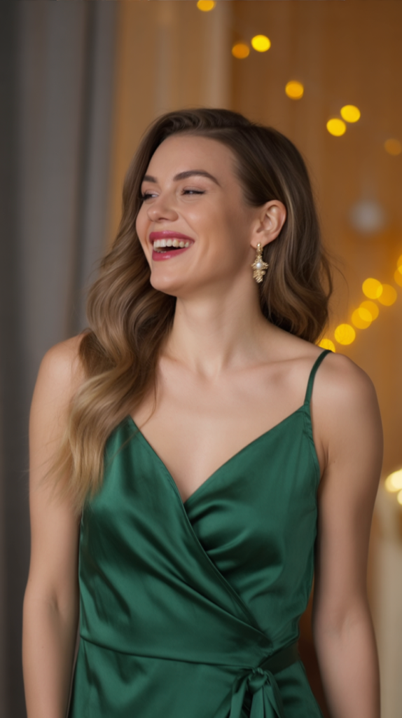 Emerald Green Wrap Dress