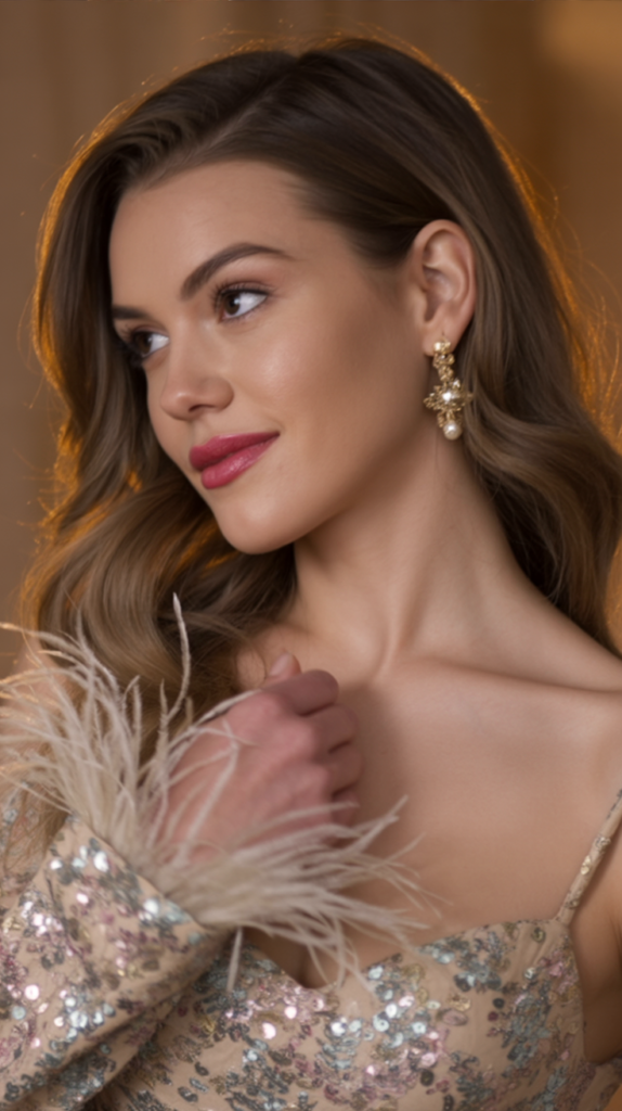 Feather-Trimmed Dress