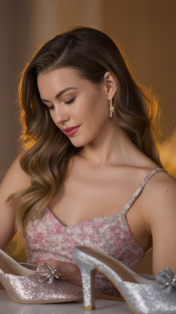 Glitter Heels and Accessories Focus