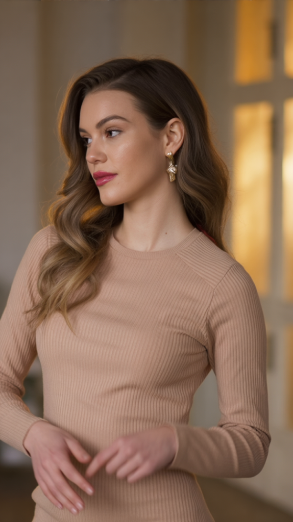 Soft Beige Knit Dress