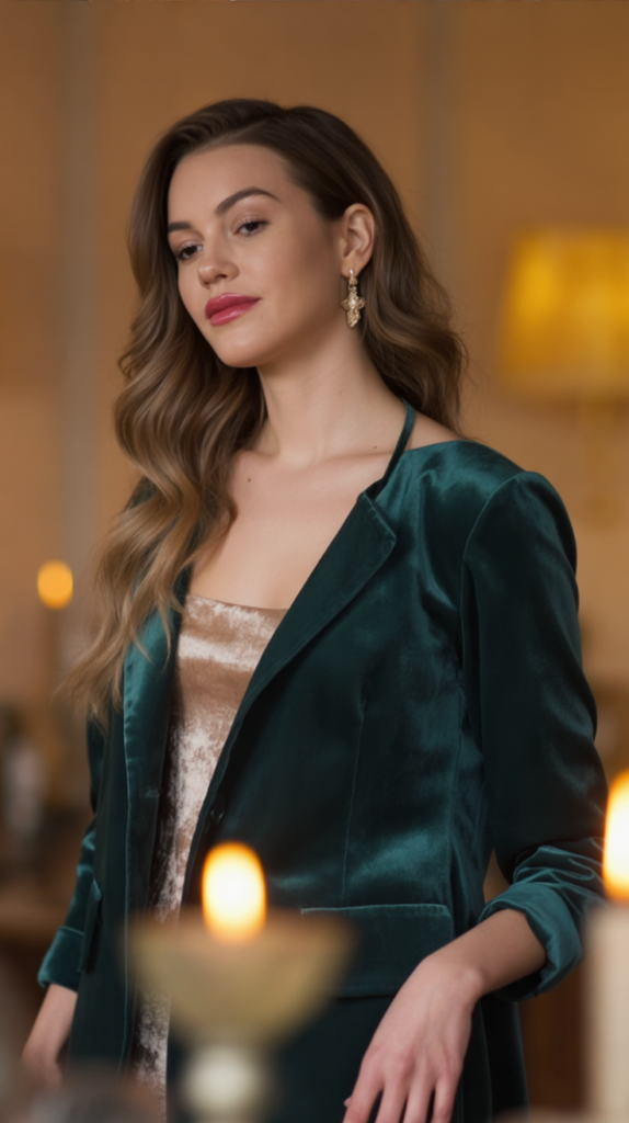 Velvet Blazer Over a Slip Dress