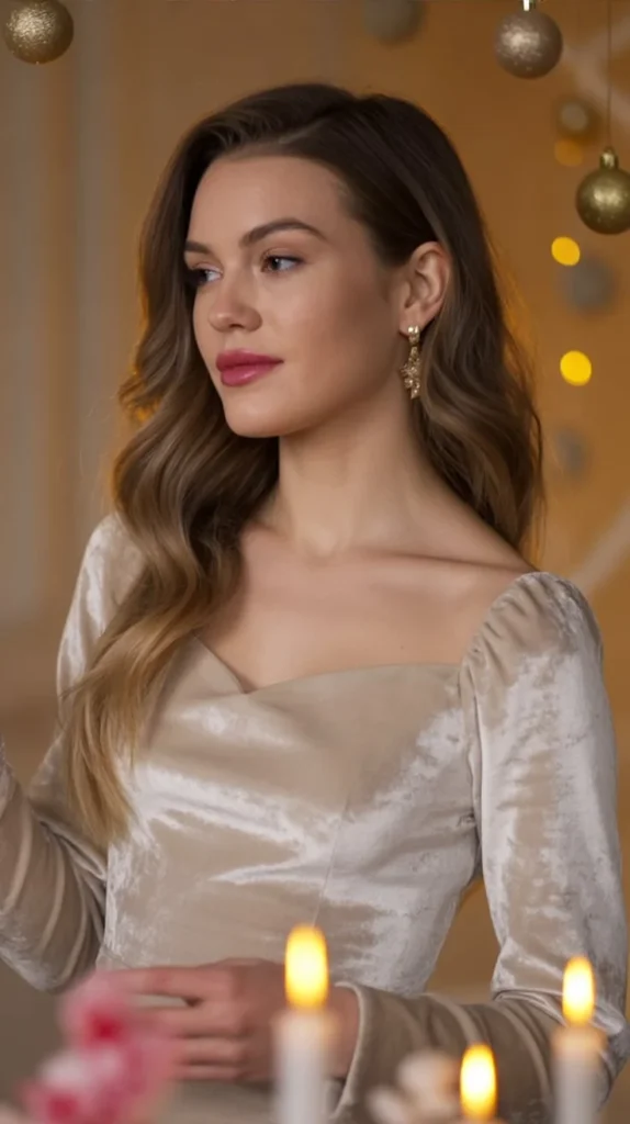 White Velvet Dress for Holiday Glam