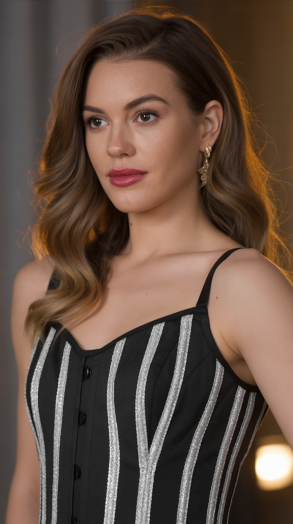 Black Corset with Silver Glitter Panels