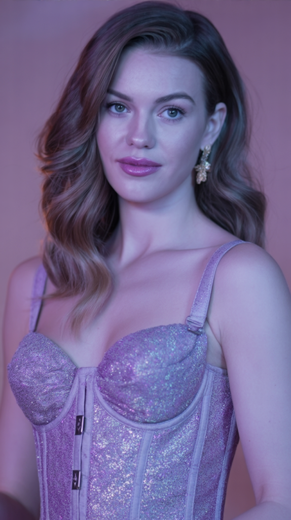 Lavender Glitter Corset for Soft NYE Charm