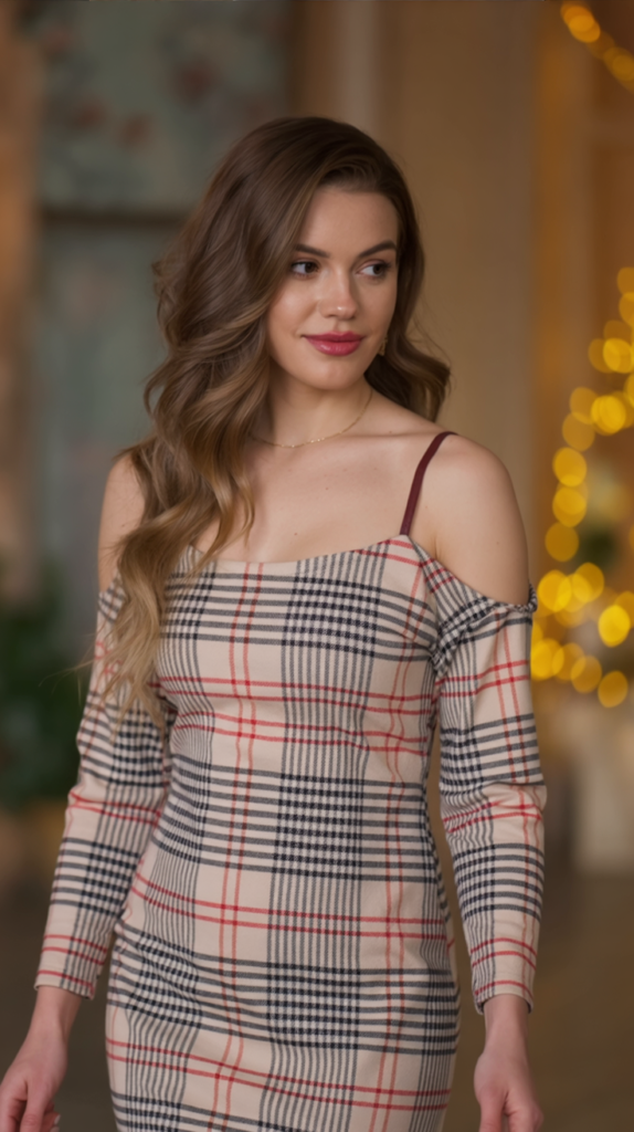 Plaid Knit Bodycon Dress