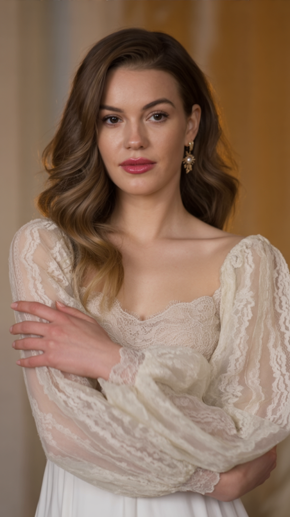 Vintage-Inspired Sheer Sleeve Lace Dress