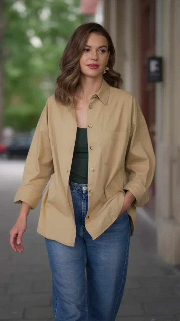 Button-Down Shirt Worn Loose