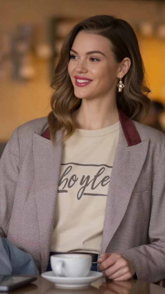 Casual Blazer with Graphic Tee