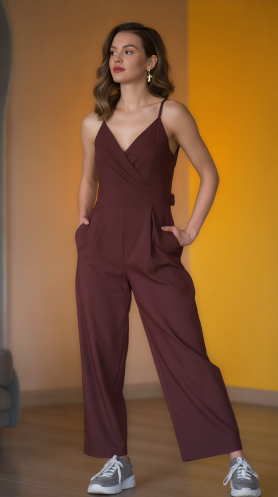 Casual Jumpsuit With Sneakers