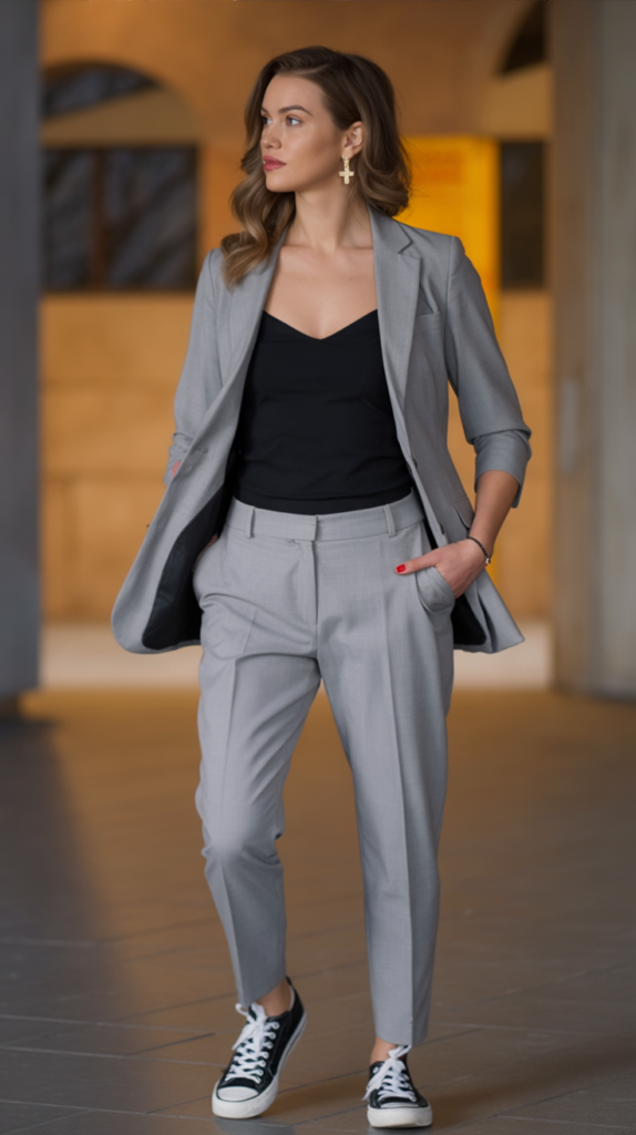 Casual Suit With Sneakers