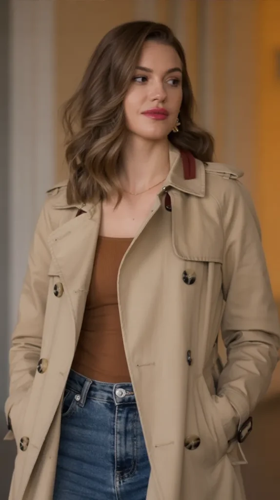 Casual Trench With Denim