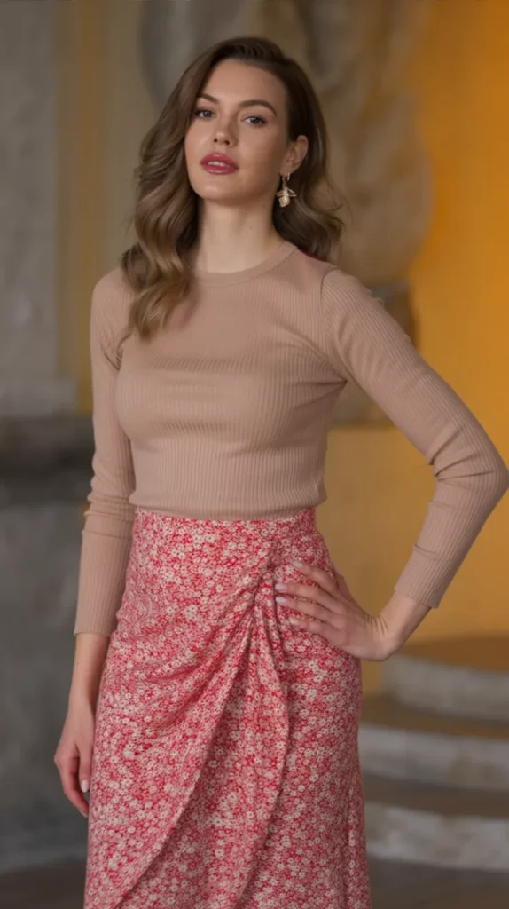 Casual Wrap Skirt Outfit