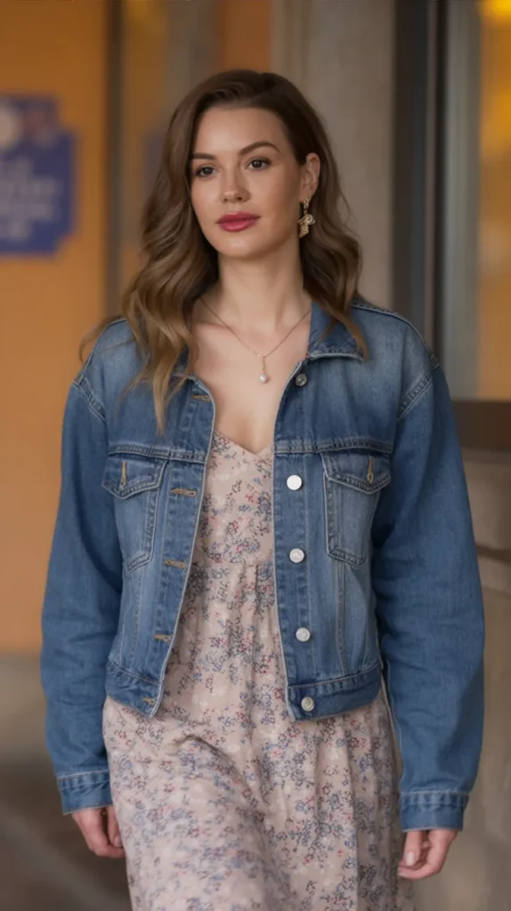 Denim Jacket Over a Simple Dress