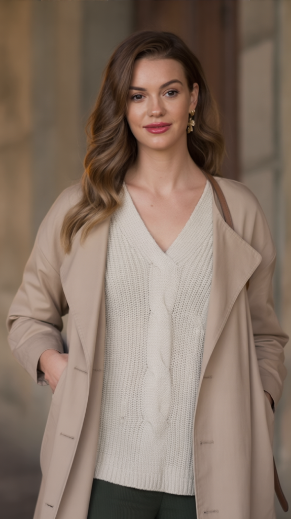 Knit Dress With a Light Coat