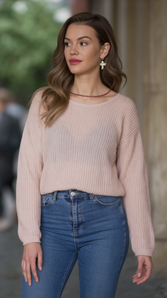 Light Sweater With Ankle Jeans