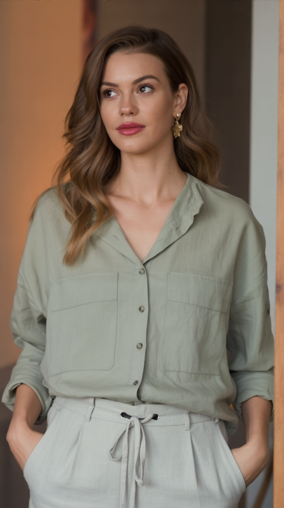 Linen Shirt With Drawstring Pants