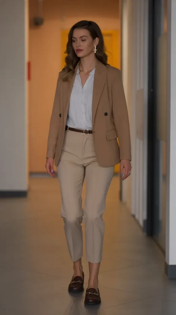 Loafers With Cropped Work Pants