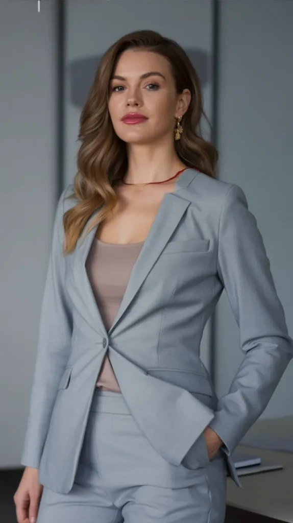 Minimal All-Gray Office Look