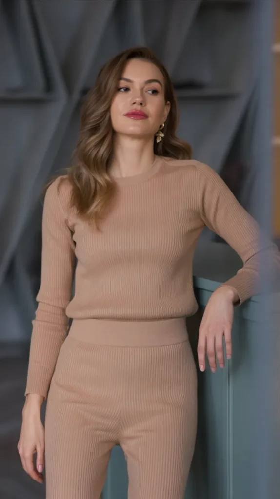 Neutral Knit Set for Office Days
