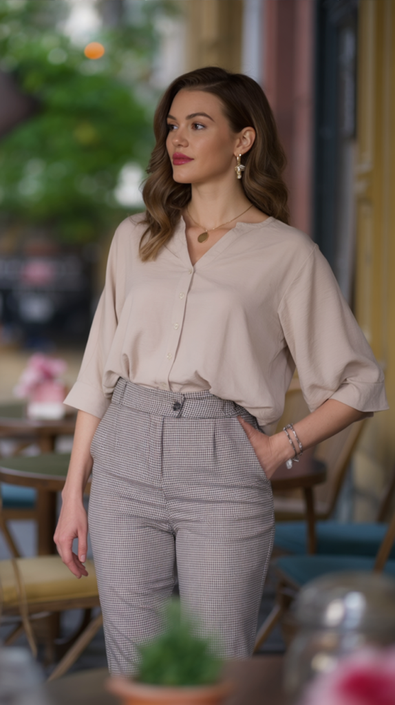 Relaxed Blouse With Cropped Pants