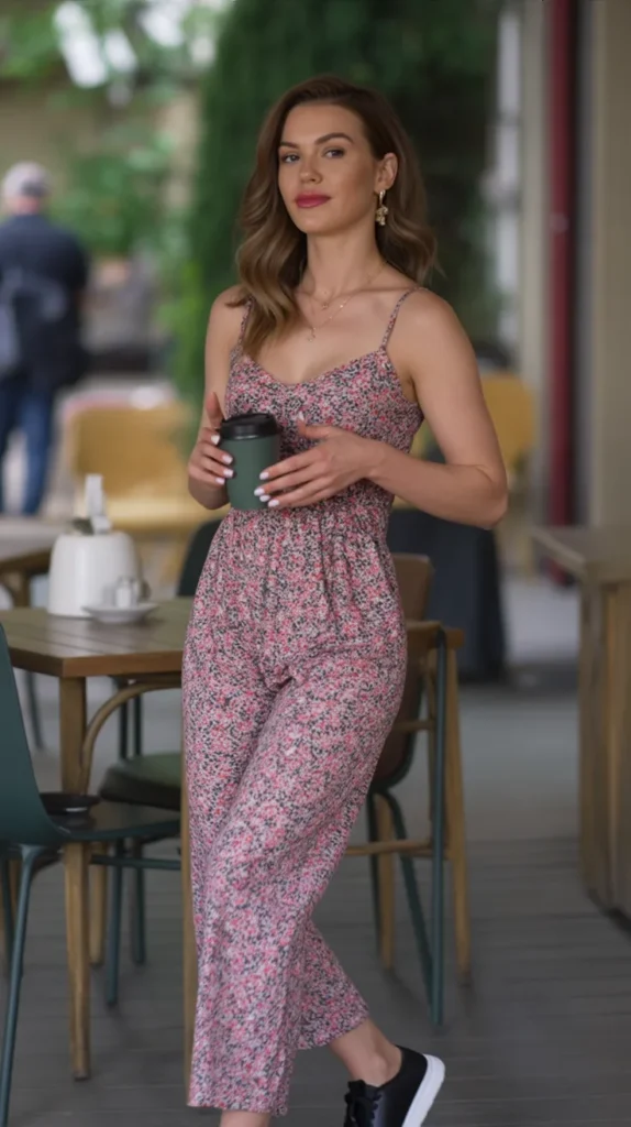 Relaxed Jumpsuit with Sneakers