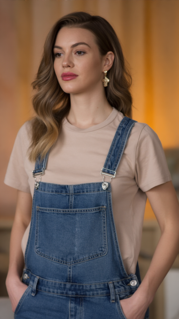Relaxed Overalls With A Tee
