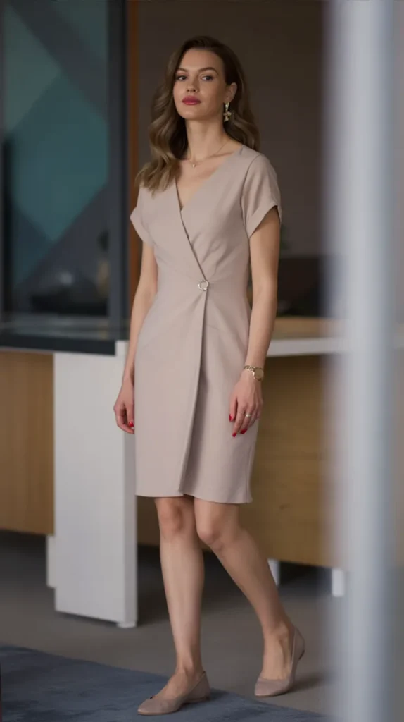 Simple Shift Dress With Flats