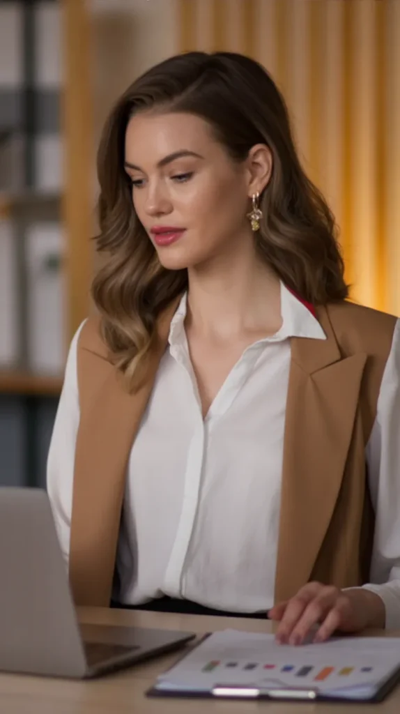 Sleeveless Blouse With Layered Blazer