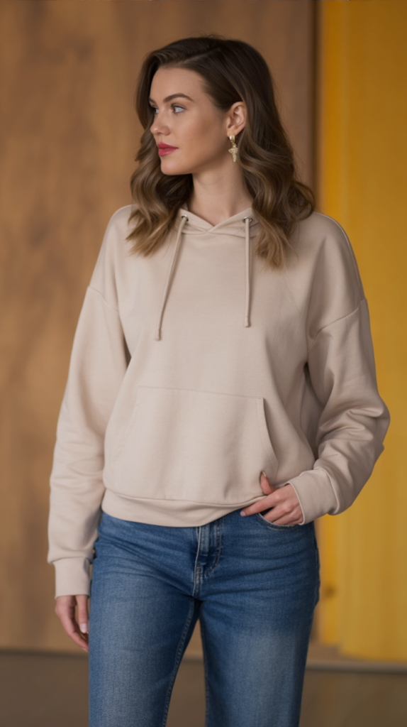 Soft Hoodie With Straight Jeans