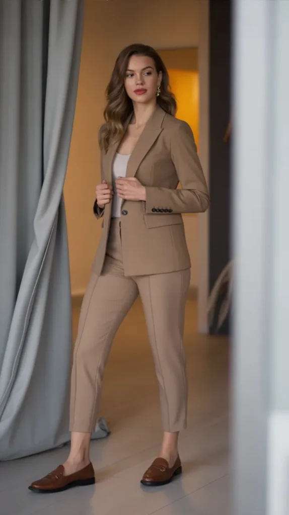 Tailored Blazer With Ankle Trousers