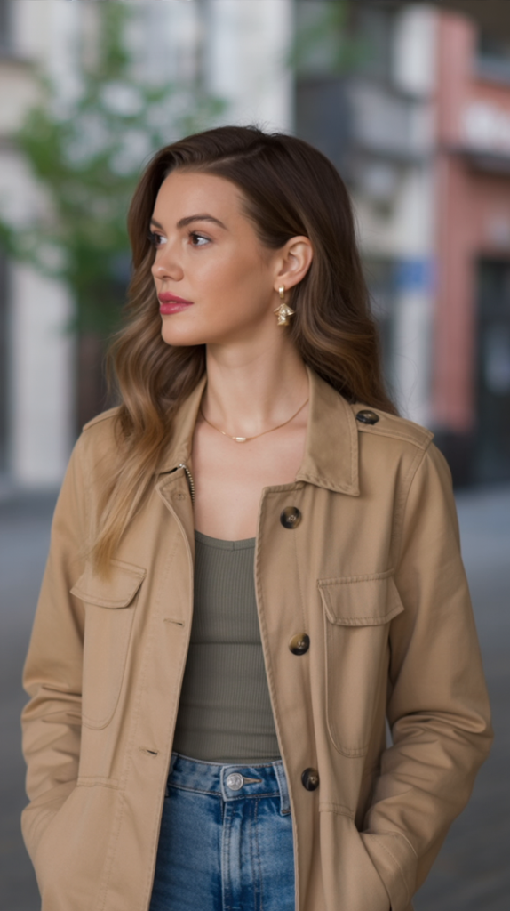 Utility Jacket With Neutral Basics