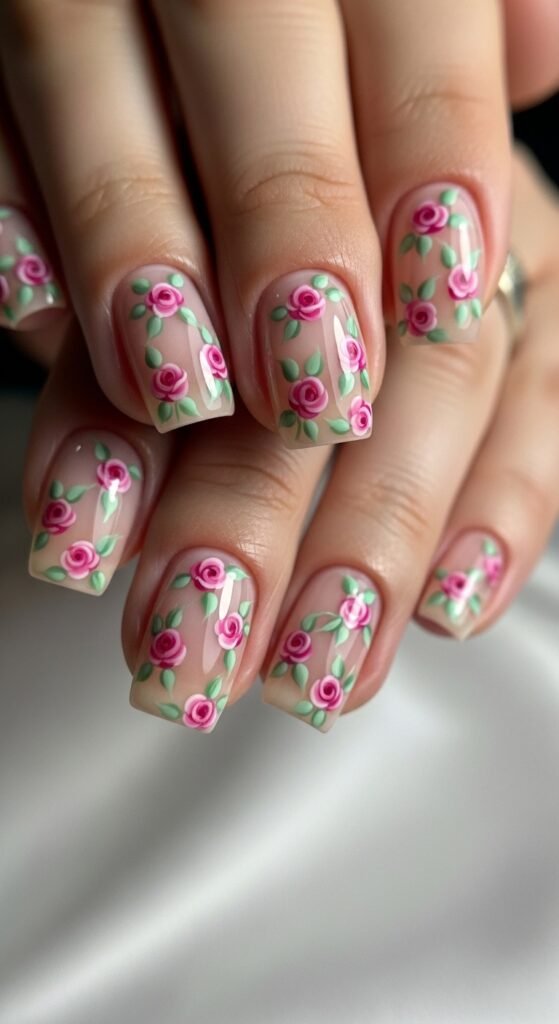 Try Easy Rose Nail Art