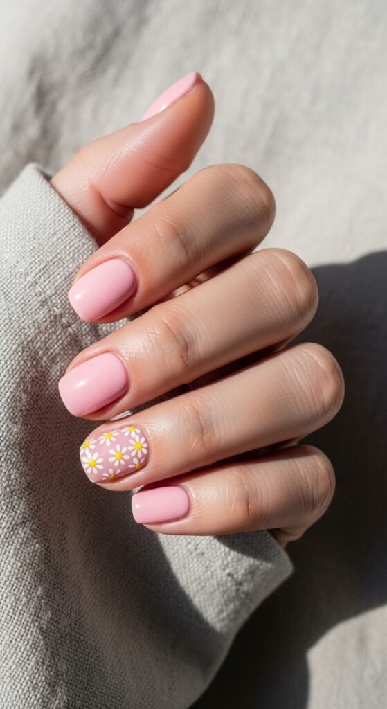 Floral Accent Nails