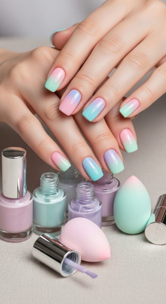 how to do nail art with sponge