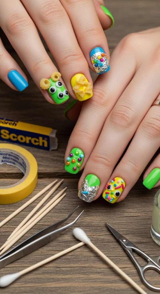 How to Do Nail Art Using Household Items