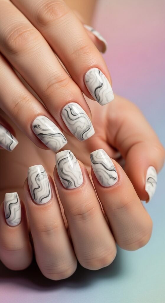 how to do marble nail art