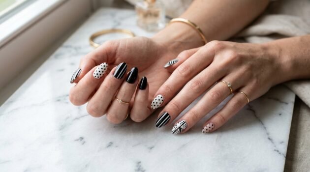 How to Do Black and White Nail Art