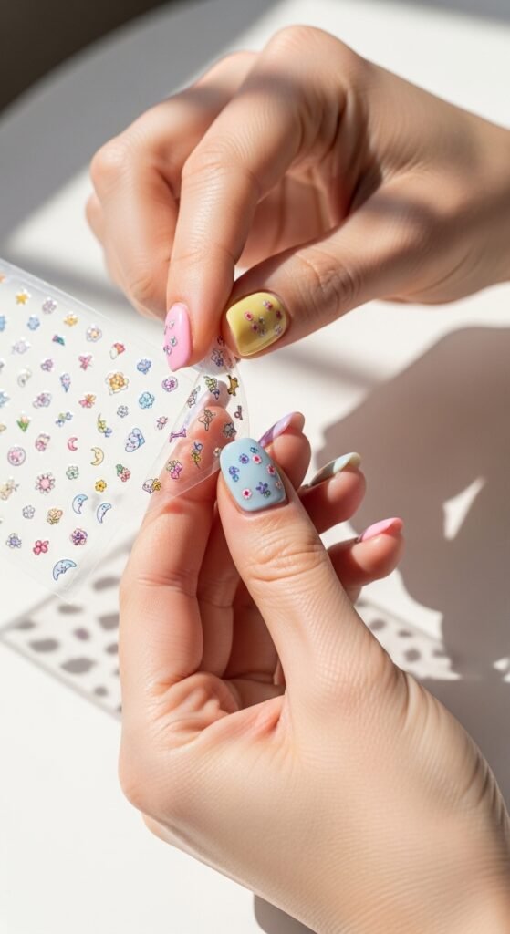 how to do nail art with stickers