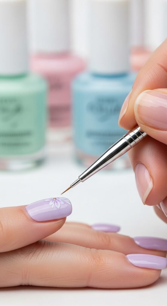how to do nail art with brush