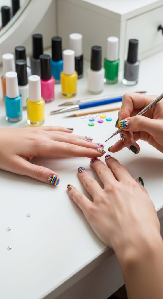 how to do nail art at home without lamp