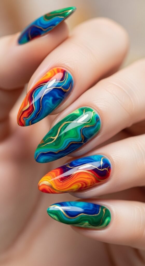 Marble Effect with a Toothpick