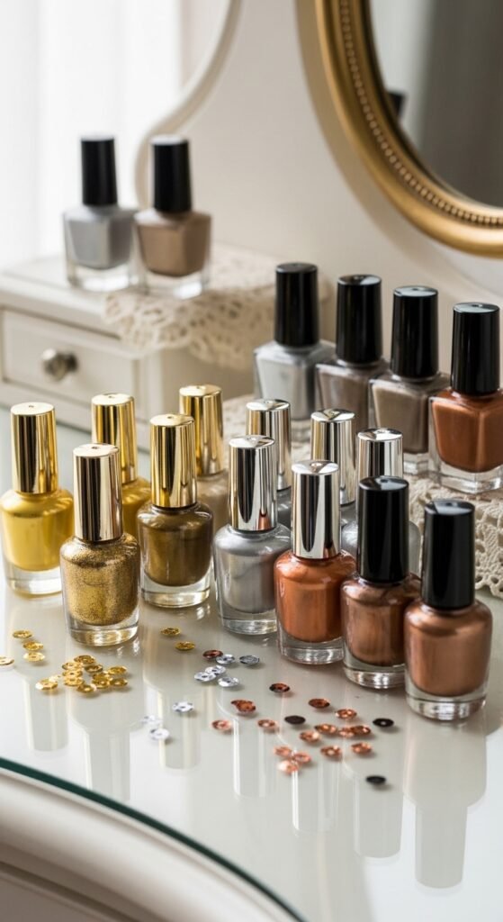 How to Do Nail Art With Metallic Colors